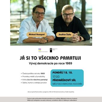 Jak se proměnila česká politika, média a veřejný prostor od revoluce v roce 1989 do současnosti? O svých zkušenostech, vzpomínkách i proměnách české společnosti bude mluvit novinář Jindřich Šídlo v rozhovoru s Michaelem Rozsypalem. Čeká vás pohled na českou politiku i žurnalistiku, práce na knize Já si to všechno pamatuju a také trochu satiry a humoru. 